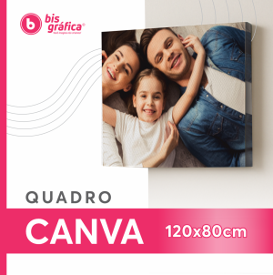 Quadro Canvas Personalizado 120x80 cm – Sua Arte em Alta Definição Tecido Canvas 330g 120x80cm 4x0  Chassi - Borda Infinita 