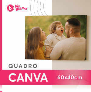Quadro Canvas Personalizado 60x40 cm – Sua Arte em Alta Definição Tecido Canvas 330g 60x40cm 4x0  Chassi - Borda Infinita 
