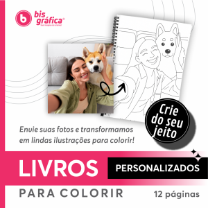 Livro de Colorir Personalizado 12 Páginas Capa: Couchê 250g - Miolo: Papel Offset 180g A4 - 21x29,7cm Capa 4x4 - Miolo 1x0  Encadernação Wire-o 